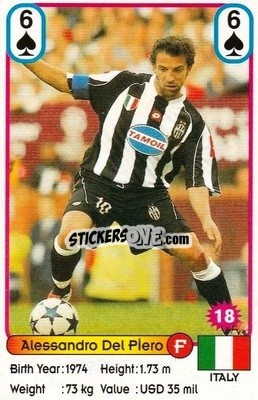 Sticker Alessandro Del Piero - Football Stars New Season 2002 n. 18 - Akas Akbalik
