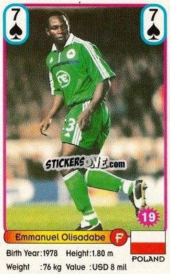 Sticker Emmanuel Olisadebe - Football Stars New Season 2002 - Akas Akbalik
