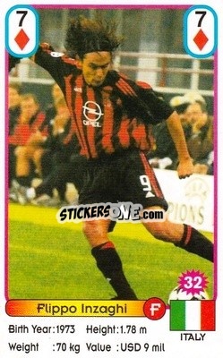 Sticker Filippo Inzaghi - Football Stars New Season 2002 - Akas Akbalik
