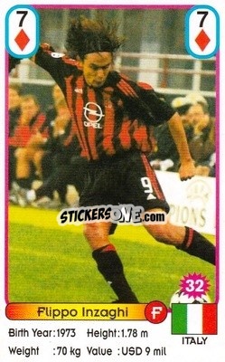 Sticker Filippo Inzaghi - Football Stars New Season 2002 n. 32 - Akas Akbalik
