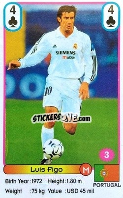 Sticker Luis Figo - Football Stars New Season 2002 - Akas Akbalik
