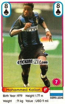 Sticker Mohamed Kallon - Football Stars New Season 2002 n. 7 - Akas Akbalik
