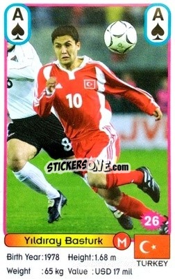 Sticker Yildiray Basturk - Football Stars New Season 2002 - Akas Akbalik
