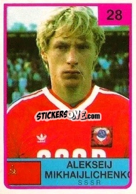 Sticker Alekseij Mikhaijichenko - The Stars of Football 1986 - ALL SPORT
