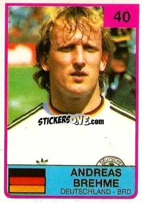 Cromo Andreas Brehme - The Stars of Football 1986 - ALL SPORT
