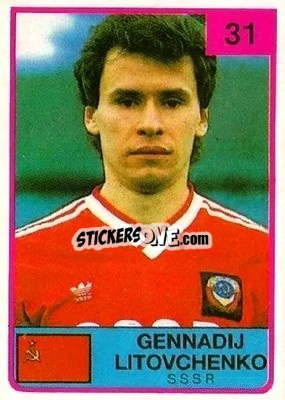 Sticker Gennadij Litovchenko - The Stars of Football 1986 - ALL SPORT

