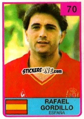 Cromo Rafael Gordillo - The Stars of Football 1986 - ALL SPORT
