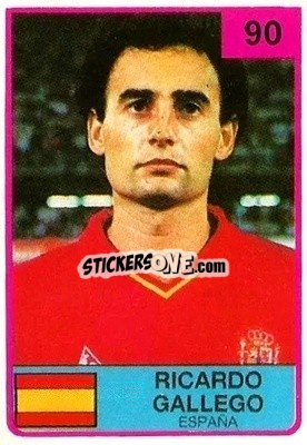Cromo Ricardo Gallego - The Stars of Football 1986 - ALL SPORT
