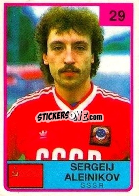 Sticker Sergeij Aleinikov - The Stars of Football 1986 - ALL SPORT
