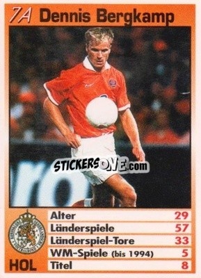Sticker Dennis Bergkamp - France 1998 Quartett n. 7A - BRAVO SPORT