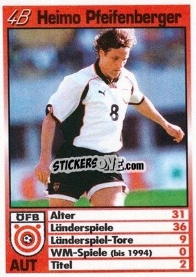 Sticker Heimo Pfeifenberger - France 1998 Quartett n. 4B - BRAVO SPORT