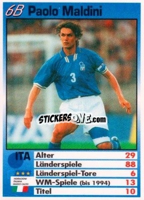 Sticker Paolo Maldini - France 1998 Quartett n. 6B - BRAVO SPORT