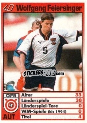 Sticker Wolfgang Feiersinger - France 1998 Quartett n. 4D - BRAVO SPORT