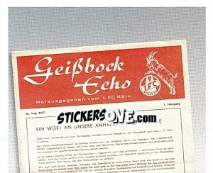 Figurina Erstes Geissbock Echo 1957 - Fc Köln 2011-2012 - Panini