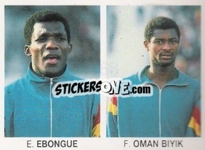 Sticker E. Ebongue / F. Oman Biyik - Mundial De Futbol Itália 90 n. 168 - Disvenda
