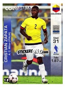 Sticker Cristian Zapata - Mundial en accion 2018 - Editora Figurinha
