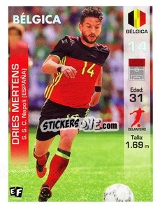 Cromo Dries Mertens - Mundial en accion 2018 - Editora Figurinha
