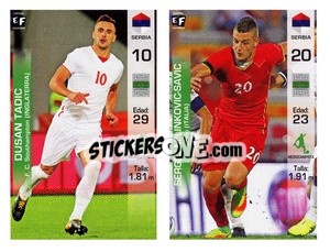 Cromo Dusan Tadic / Sergej Milinkovic-Savic - Mundial en accion 2018 - Editora Figurinha
