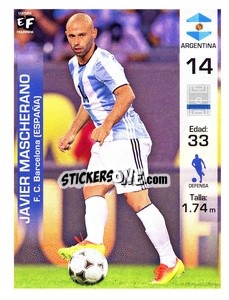Sticker Javier Mascherano - Mundial en accion 2018 - Editora Figurinha
