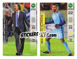 Sticker Juan Antonio Pizzi / Mohammed Al-Owais - Mundial en accion 2018 - Editora Figurinha
