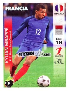 Figurina Kylian Mbappe - Mundial en accion 2018 - Editora Figurinha
