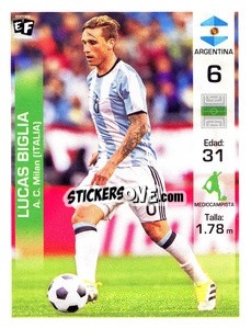 Figurina Lucas Biglia - Mundial en accion 2018 - Editora Figurinha
