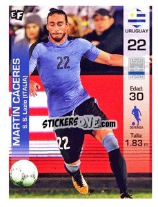 Sticker Martin Caceres - Mundial en accion 2018 - Editora Figurinha
