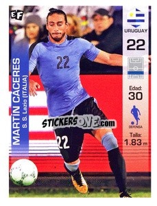 Figurina Martin Caceres - Mundial en accion 2018 - Editora Figurinha
