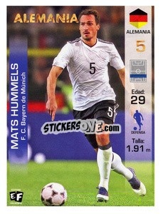 Sticker Mats Hummels - Mundial en accion 2018 - Editora Figurinha
