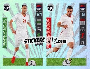 Sticker Nemanja Matic / Aleksandar Mitrovic - Mundial en accion 2018 - Editora Figurinha
