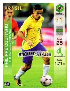 Figurina Philippe Coutinho - Mundial en accion 2018 - Editora Figurinha
