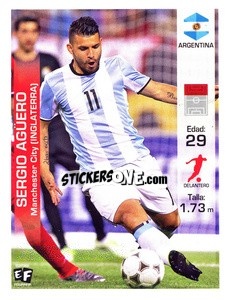 Figurina Sergio Aguero - Mundial en accion 2018 - Editora Figurinha
