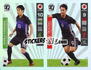 Sticker Shinji Kagawa / Shinji Okazaki - Mundial en accion 2018 - Editora Figurinha
