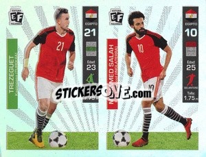 Sticker Trezeguet / Mohamed Salah - Mundial en accion 2018 - Editora Figurinha
