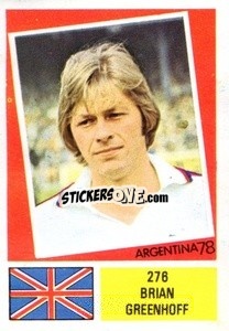 Sticker Brian Greenhoff - Argentina 1978 n. 276 - FKS
