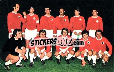Sticker Legia Warsaw - Euro Soccer 1975-1976 Postcards n. 45 - FKS