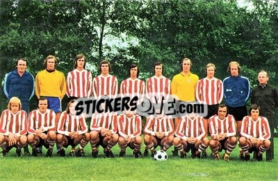 Sticker PSV Eindhoven - Euro Soccer 1975-1976 Postcards n. 36 - FKS