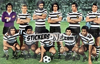 Sticker Sporting Lisbon - Euro Soccer 1975-1976 Postcards n. 48 - FKS