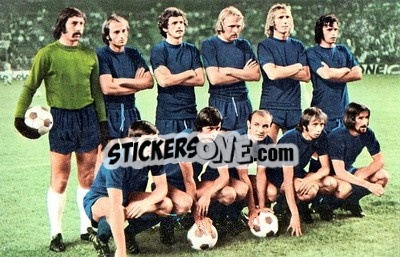 Sticker Ujpest Dozsa - Euro Soccer 1975-1976 Postcards n. 38 - FKS