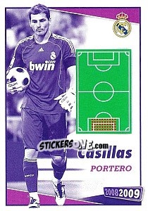 Cromo Casillas (posicion) - Real Madrid 2008-2009 - Panini