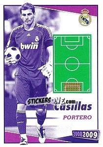 Sticker Casillas (posicion) - Real Madrid 2008-2009 n. 21 - Panini