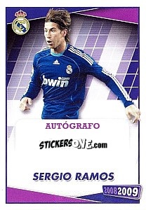 Sticker Sergio Ramos (autografo) - Real Madrid 2008-2009 n. 32 - Panini