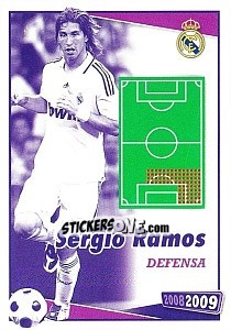 Cromo Sergio Ramos (posicion) - Real Madrid 2008-2009 - Panini