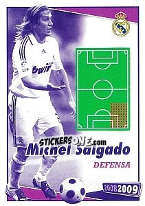 Cromo Michel Salgado (posicion) - Real Madrid 2008-2009 - Panini
