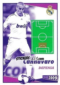 Sticker Cannavaro (posicion) - Real Madrid 2008-2009 n. 45 - Panini