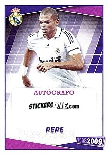 Figurina Pepe (autografo) - Real Madrid 2008-2009 - Panini