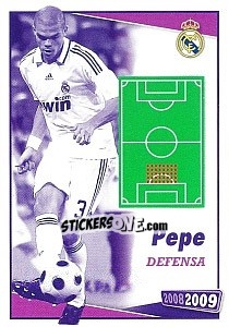 Cromo Pepe (posicion) - Real Madrid 2008-2009 - Panini