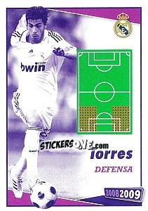 Sticker Miguel Torres (posicion) - Real Madrid 2008-2009 n. 75 - Panini
