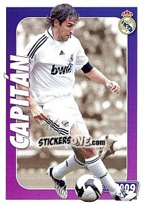 Cromo Raul González (capitan) - Real Madrid 2008-2009 - Panini
