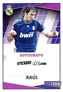 Sticker Raul González (autografo) - Real Madrid 2008-2009 n. 140 - Panini